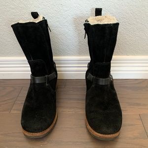 Ugg Endell Black Suede Motorcycle Boot size 7.5